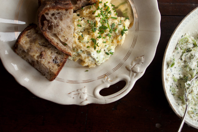 Herb Cream Cheese Scrambled Eggs