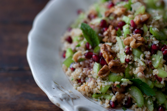 Bulgur, Celery and Pomegranate Salad