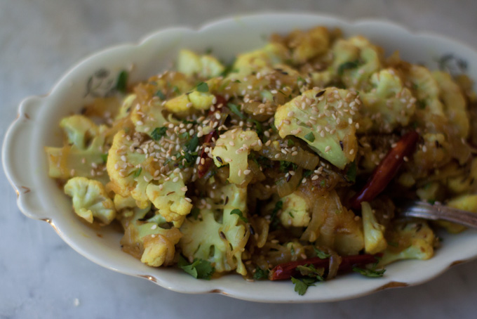 Spicy Cauliflower with Sesame