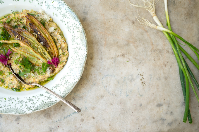 Caramelized Fennel on Herbed Polenta