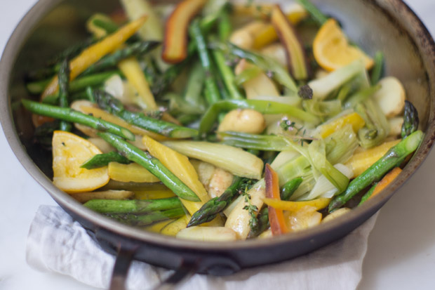 Olive Oil Braised Spring Vegetables