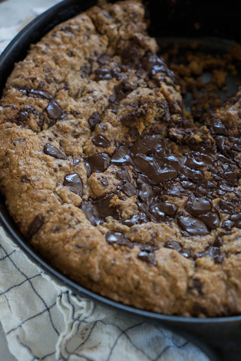 Whole Wheat Chocolate Chip Skillet Cookies